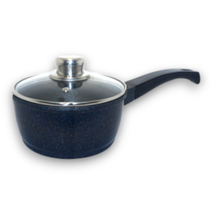 Cast Aluminum Marble Sauce Pan with Glass Lid 18cm | #4114-18