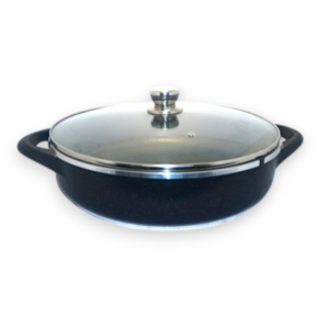 Cast Aluminum Marble Casserole with Glass Lid 12.5" / 31cm x 8cm | #4116-32